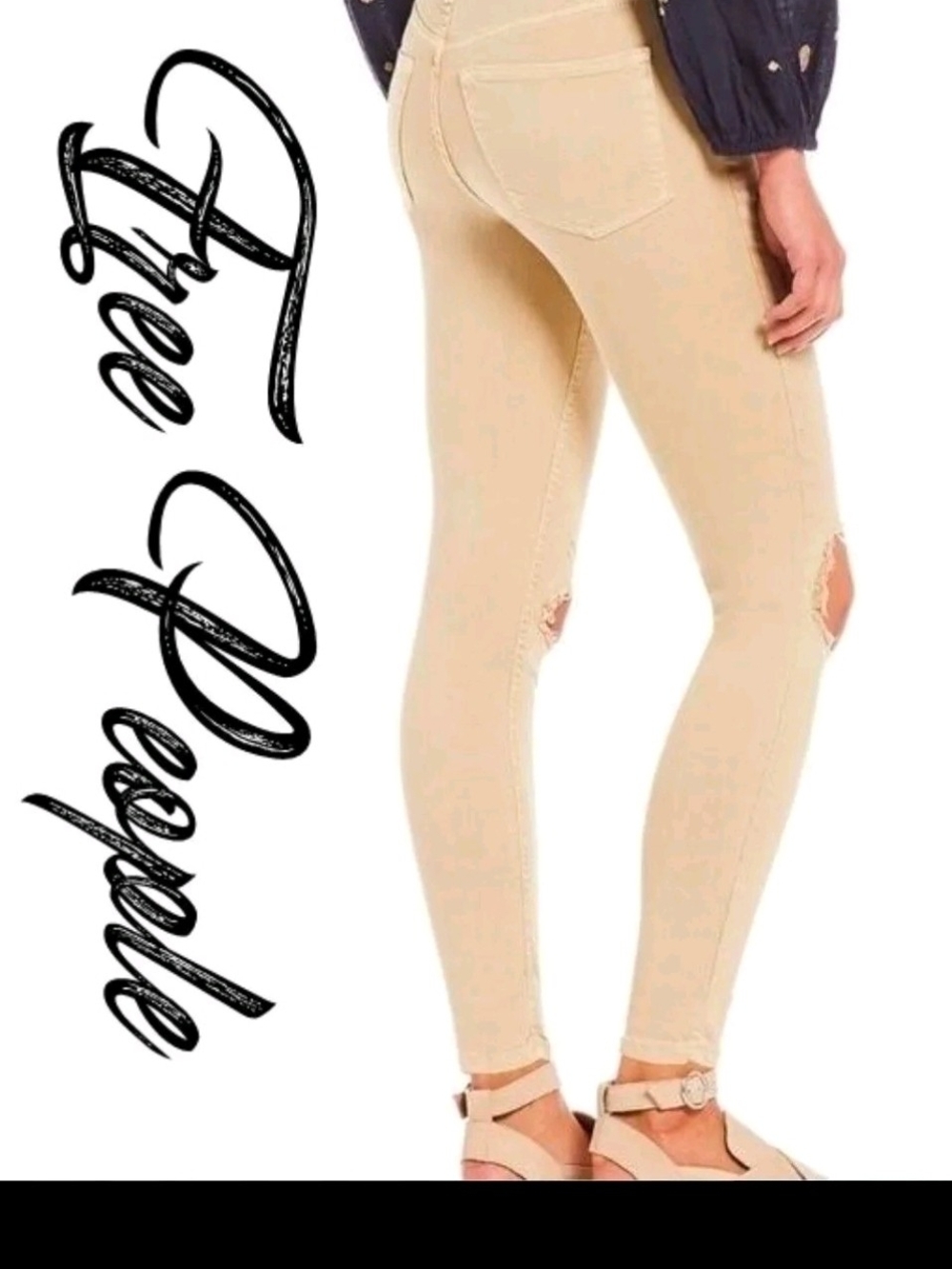 Free People Distressed High-Rise Skinny Jeans